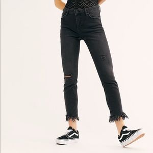 Free People Great Heights Frayed Skinny Jeans